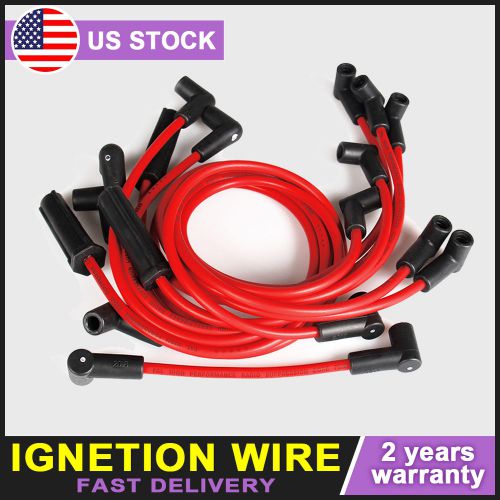 Spark plug ignition wire set high performance 7mm red for gmc chevolet v8 5.0