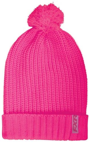 Fxr cozy hot pink womens snowmobile ski beanie cap hat w/ pom - new - one size