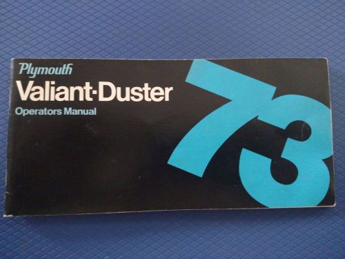 1973 plymouth valiant &amp; duster owner&#039;s manual