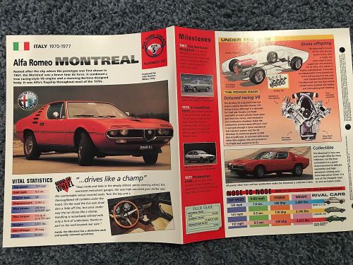 ★★ alfa romeo montreal  -  collector brochure specs 1970 - 1977 ★★