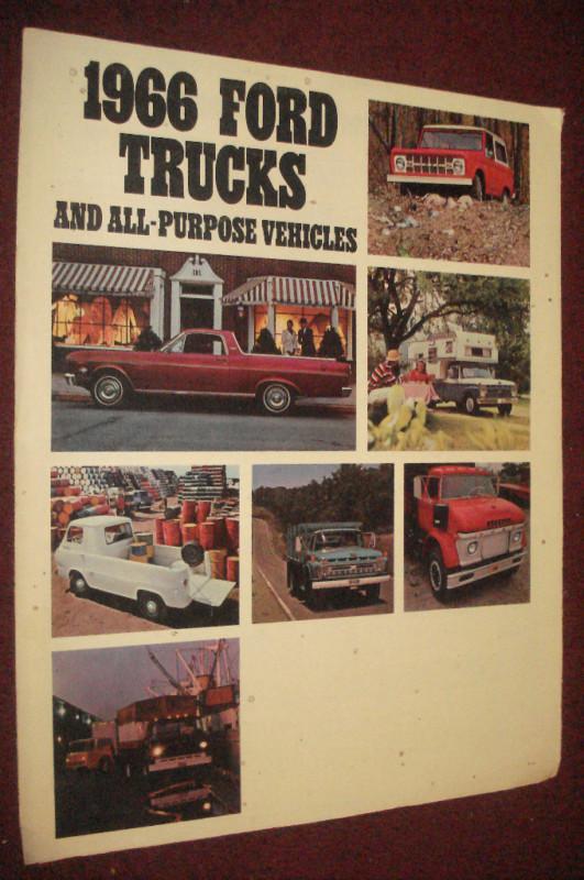 1966 ford truck / bronco / ranchero sales brochure / sales folder-small catal0g 