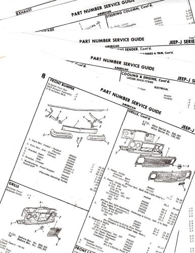 Thru 1972 jeep j-series thriftside townside body part numbers list crash sheets!