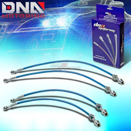 98-02 mazda 626 gf fs/kl blue stainless steel braided hose brake line/cables