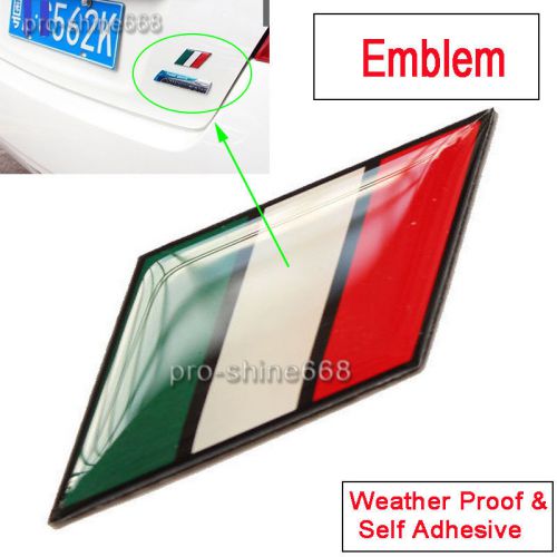 1x  itally flag sticker prismatic emblem badge decal side car auto universal d