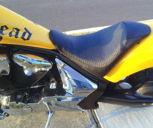 Honda fury all black ostrich style seat skins!