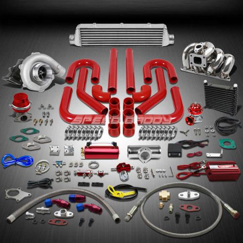 T04 .63ar 16pc turbo charger+ram horn manifold+intercooler kit for honda b16/b18