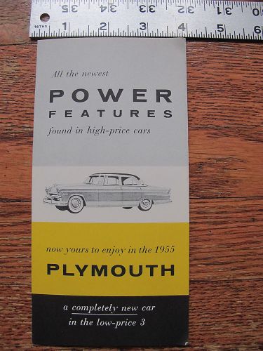 1955 plymouth power features dealers brochure literature advertising belvedere