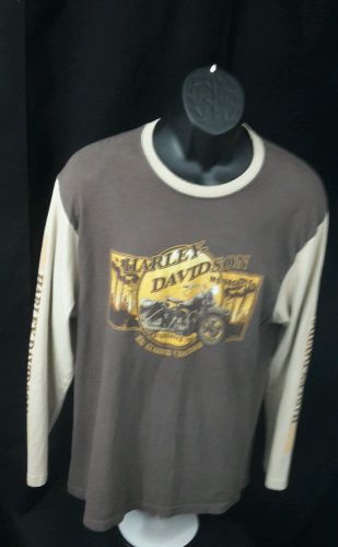 Men&#039;s harley davidson brown long sleeve size x-large shirt