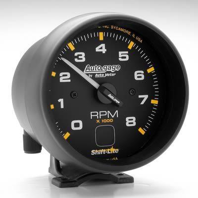 Auto gage tachometer 0-8,000 3 3/4" dia black face 2302