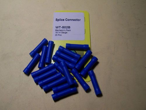 Electrical terminals - splice connector 16-14 ga, blue 20 pcs