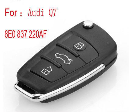 3 buttons 433mhz remote key with special 8e chip for audi q7 8e0 837 220af