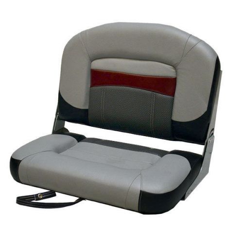 Tracker marine folding bass boat fishing center bench seat gray maroon lot 5