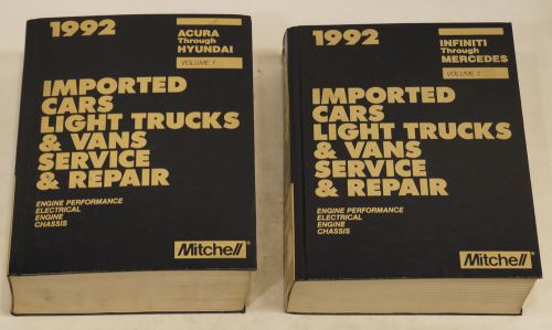 1992 mitchell imported car truck van service manual 2-volume set acura-mercedes