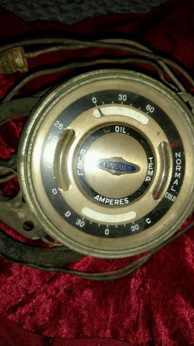 Vintage original 1930&#039;s lincoln continental zephyr gauge cluster fuel temp oil