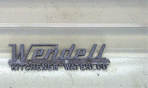 Vintage wendell motors car dealer emblem part sign kitchener waterloo ontario