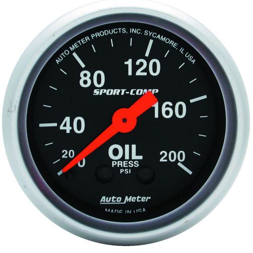 Auto meter 3322 sport-comp; mechanical oil pressure gauge