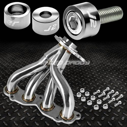 J2 for 02-06 rsx/dc5 base exhaust manifold 4-1 header+silver washer cup bolts