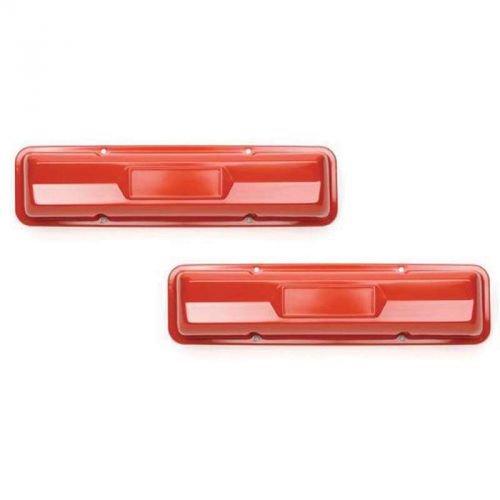 El camino valve covers, small block, chevy orange, 1960-1967