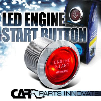 Led glow red dc 12v engine starter button push start switch ignition kit