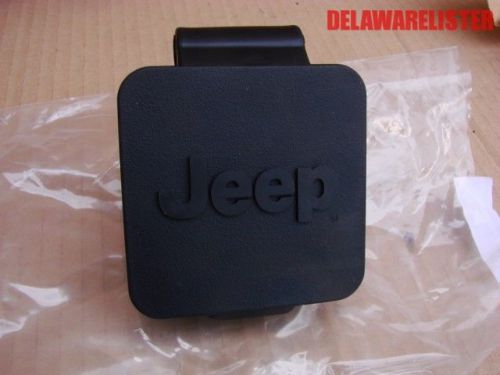 Jeep logo cherokee wrangler rubber hitch cover plug cap 2 inch receiver oem new