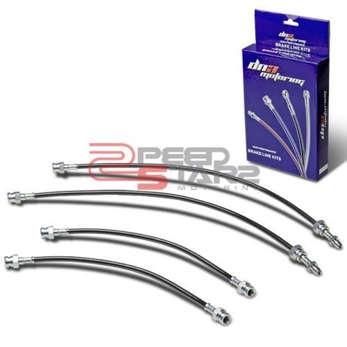 Rx7/fb black pvc coated stainless steel hose brake lines/cable front+rear drum