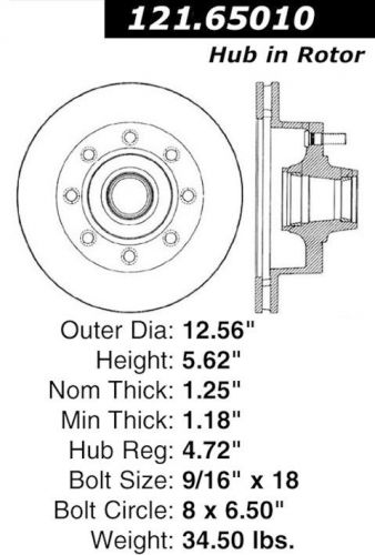 Disc brake rotor-c-tek standard disc brake rotor-preferred front fits f-250