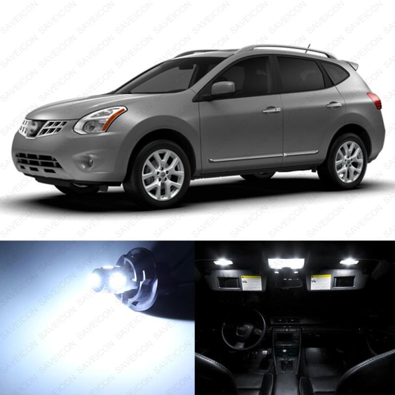 6 x xenon white led interior light package for 2008 - 2013 nissan rogue