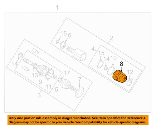 Subaru oem 04-07 impreza-front inner boot 28323ag010