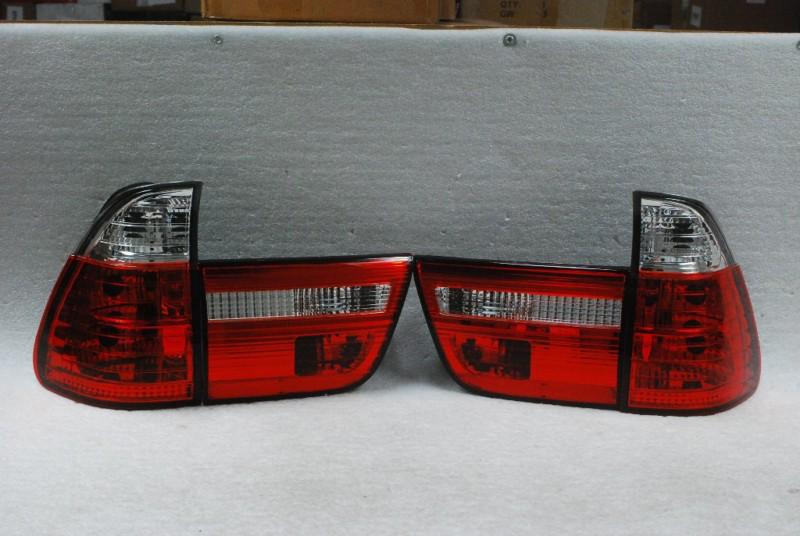 00-06 bmw e53 x5 red clear tail brake lights lamps left+right pair sets