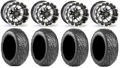Itp hd6 black golf wheels 12&#034; 215x35-12 greensaver tires yamaha