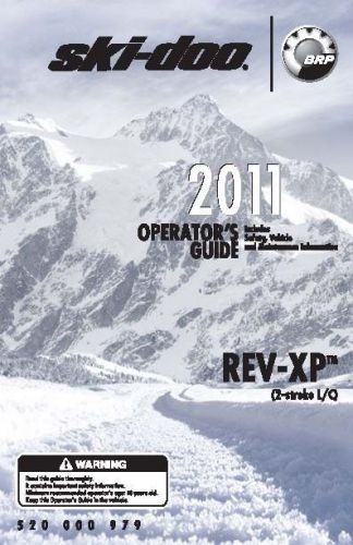 Ski-doo owners manual book 2011 rev-xp 2-stroke l/c summit x 146&#034; track