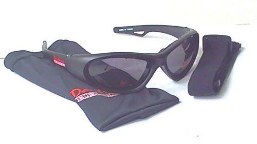 Daytona helmet matte black motorcycle scooter goggle sunglasses smoked lens