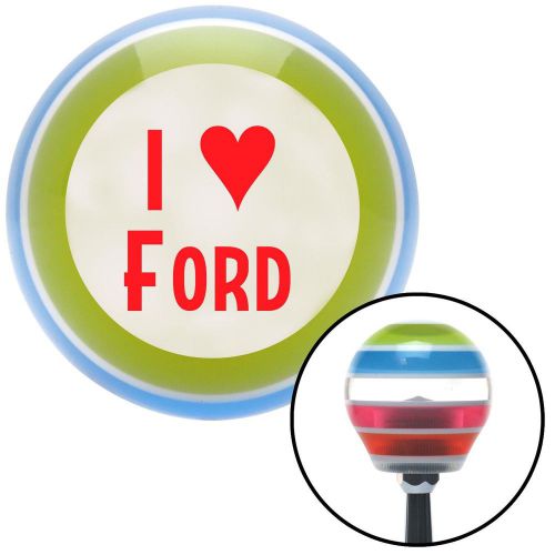 Red i &lt;3 ford stripe shift knob with m16 x 1.5 insertknob handle lever