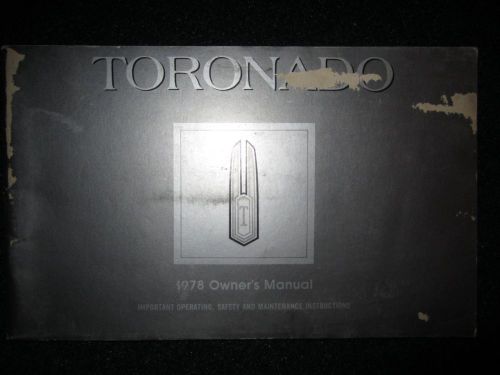 1978 oldsmobile toronado owner&#039;s manual dealer owners olds