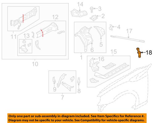 Scion toyota oem 13-15 fr-s fender-support bracket su00301234