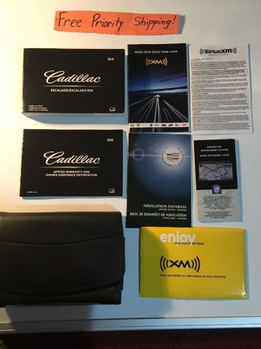 2012 cadillac escalade / escalade esv owners manual w/case. #0075 free priority!