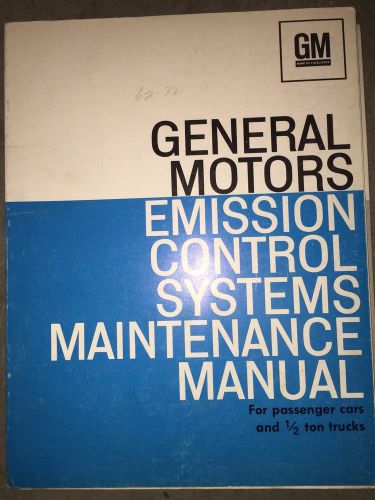 General motors emission control systems maintenance manual original