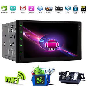 Double 2 din car stereo full-touch screen android 4.4 quad core gps wifi camera