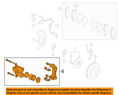 Honda oem 98-02 accord front brake-caliper 06453s84505rm