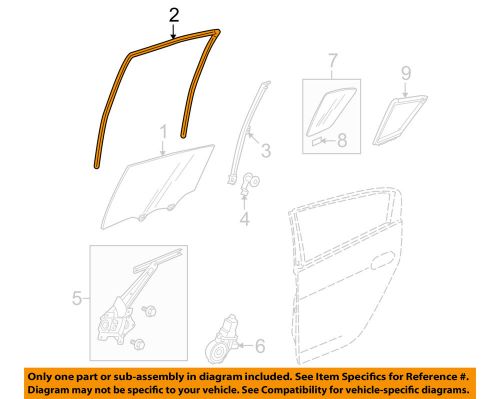 Honda oem 10-14 insight glass-rear door-run channel right 72735tm8003