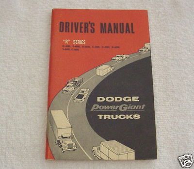 Dodge r series truck d s c 400 500 600 1960 owner manual