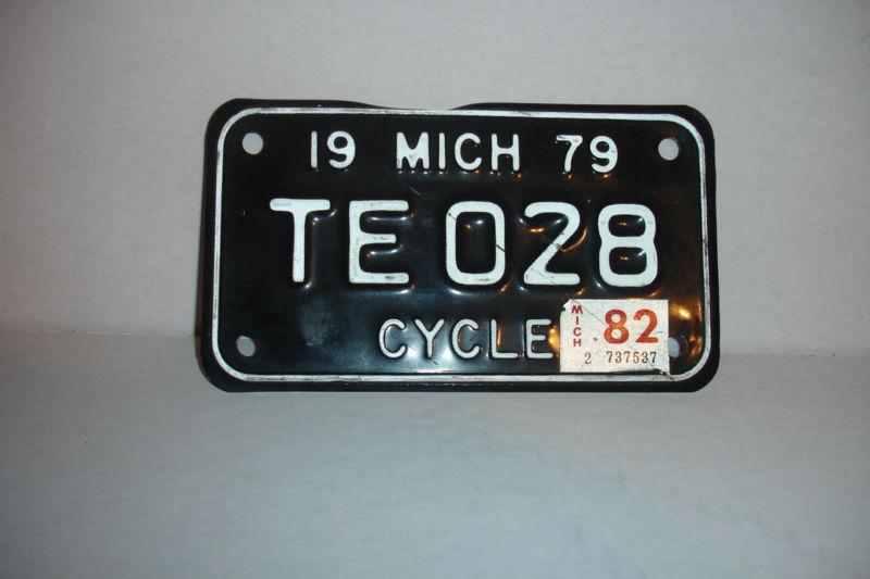 1979 michigan motorcycle license plate nice collector plate honda 750