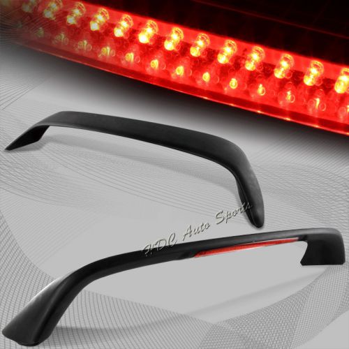 For 1996-2000 honda civic 2dr black rear trunk spoiler lip wing led brake light