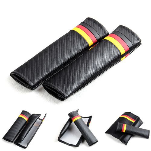 2 x car carbon fiber texture seat belts cover shoulder pads fit for bmw