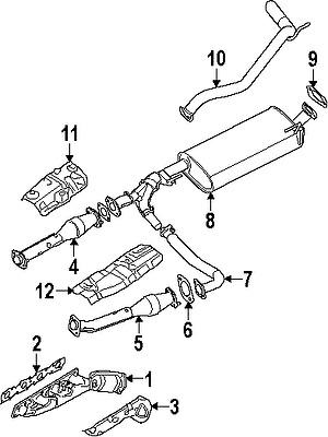 Nissan titan 2011 pro-4x super cab (oem) factory cat back exhaust