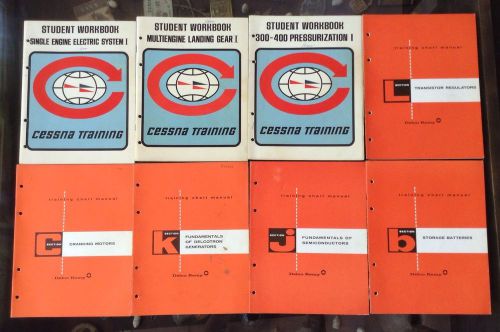 Vtg lot of cessna student workbooks delco remy training chart manuals