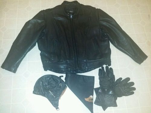 Men&#039;s  motorcycle  leather jacket set