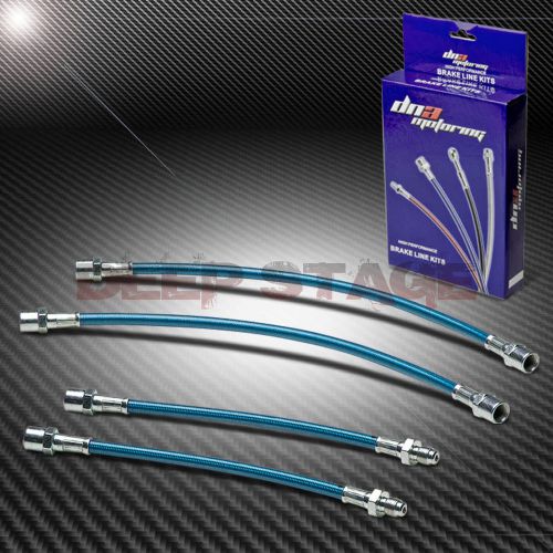 Stainless braided hose race brake lines for 98-04 audi a6/quattro/02-s6 c5 blue