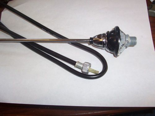 Vintage car radio antenna   3 section ward new stainless steel  short  48&#034; coax