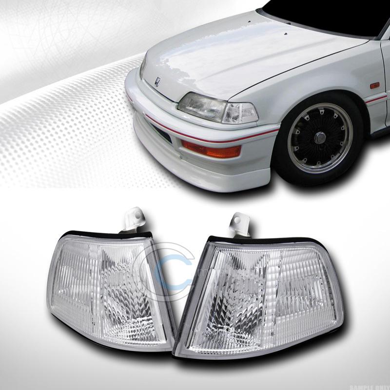 Crystal clear lens signal parking corner lights lamps 90-91 honda civic 2d/3d hb